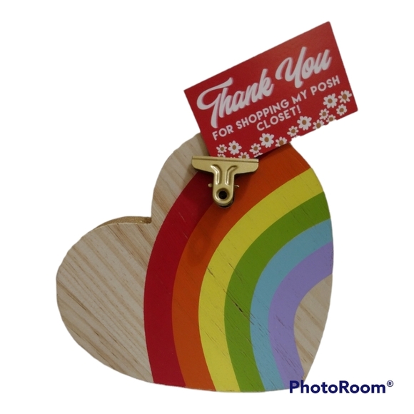 Rainbow Heart shelf sitting picture holder - Picture 1 of 4